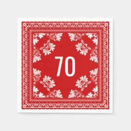 Guardanapo De Papel 70 Birthday Red Bandana