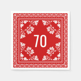 Guardanapo De Papel 70 Birthday Red Bandana