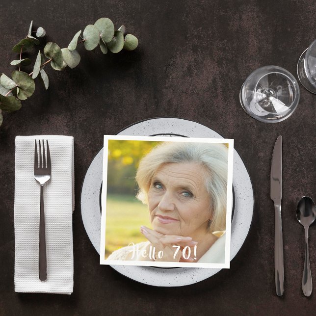 Guardanapo De Papel 70 foto de aniversário saudação 70 mulher (Criador carregado)