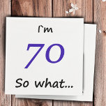 Guardanapo De Papel 70th Birthday Funny Motivational I`m 70 so what<br><div class="desc">Simple party paper napkins for someone who is celebrating 70th birthday.  A funny and motivational quote I`m 70 so what is perfect for a person with a sense of humor.</div>