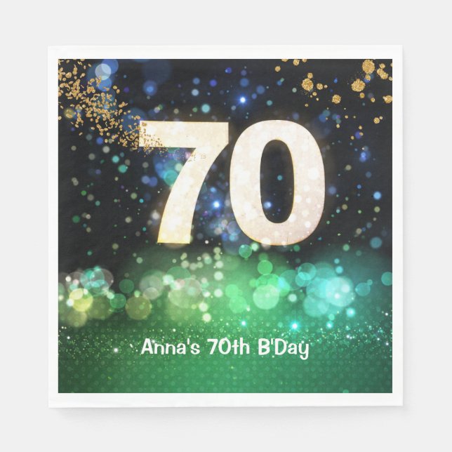 Guardanapo De Papel 70th Birthday Party  (Frente)