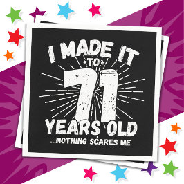 Guardanapo De Papel 71 Anos Sarcástico Meme Engraçado 71 ruas Aniversá