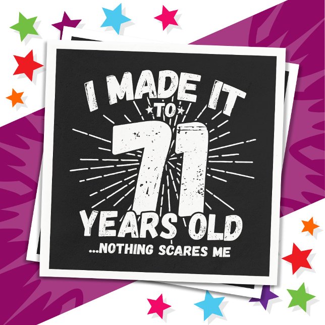 Guardanapo De Papel 71 Anos Sarcástico Meme Engraçado 71 ruas Aniversá (Criador carregado)