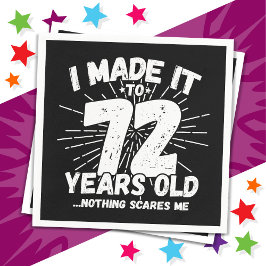 Guardanapo De Papel 72 Anos Sarcástico Meme Engraçado 72º Aniversário