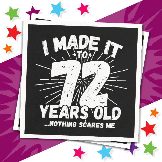Guardanapo De Papel 72 Anos Sarcástico Meme Engraçado 72º Aniversário (Criador carregado)