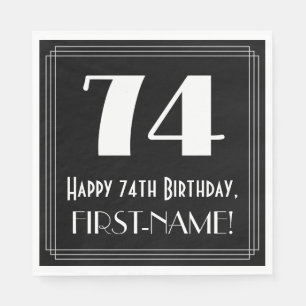 Guardanapo De Papel 74º aniversário ~ Arte Deco Inspirou "74", Nome