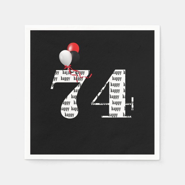 Guardanapo De Papel 74.o balões de Festa de aniversário (Frente)