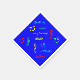 Guardanapo De Papel 75º Nome da repetição da Festa de aniversário Pape