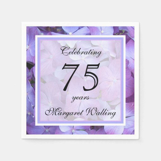 Guardanapo De Papel 75º Papel de Festa de aniversário Nápoles (Frente)