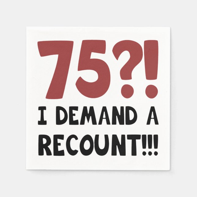 Guardanapo De Papel 75.º presente de aniversário (Frente)