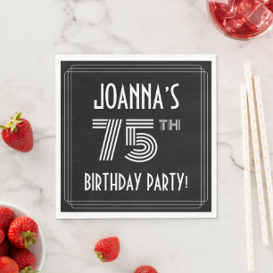Guardanapo De Papel 75.a Festa de aniversário: Estilo de Deco da Arte