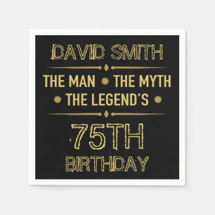 Guardanapo De Papel 75th Legenda do mito do homem do aniversário