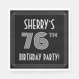 Guardanapo De Papel 76.a Festa de aniversário: Estilo de Deco da Arte 