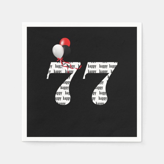 Guardanapo De Papel 77.º balões de Festa de aniversário (Frente)