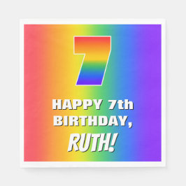 Guardanapo De Papel 7 Aniversário: Padrão Colorido e Divertido do Arco