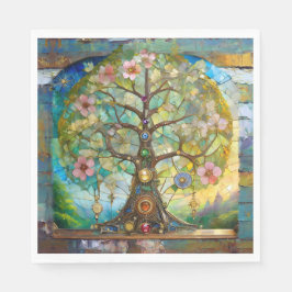 Guardanapo De Papel 7 Chakra Blossoming Tree Of Life