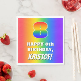 Guardanapo De Papel 8º aniversário: Padrão cotovelo colorido nº 8