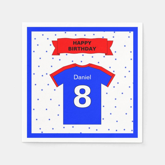 Guardanapo De Papel 8º aniversário para rapazes e raparigas (Frente)