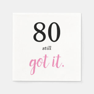 Guardanapo De Papel 80 Ainda Tem Texto Elegante De Aniversário