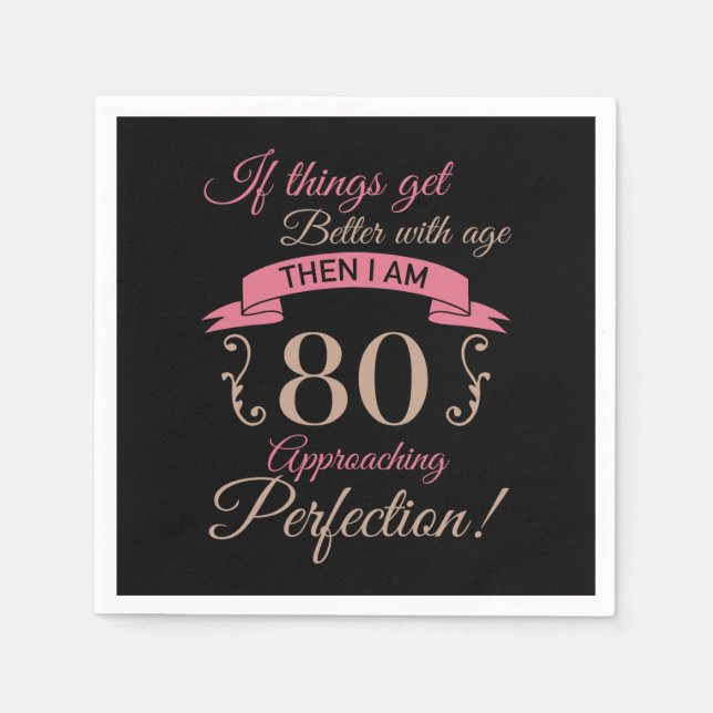 Guardanapo De Papel 80 Aniversário Melhor Com Idade (Frente)