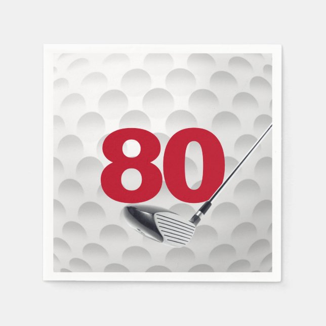 Guardanapo De Papel 80 Birthday Golf Ball (Frente)