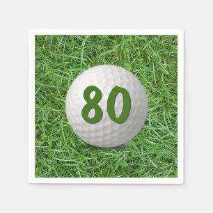 Guardanapo De Papel 80 Birthday Golf Ball em Grass