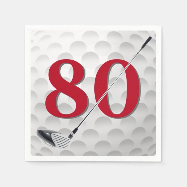 Guardanapo De Papel 80 Birthday Golf Club Napkins (Frente)