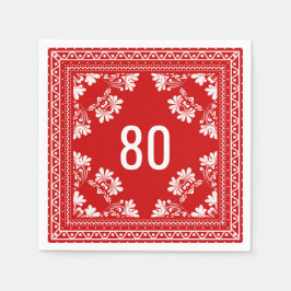 Guardanapo De Papel 80 Birthday Red Bandana