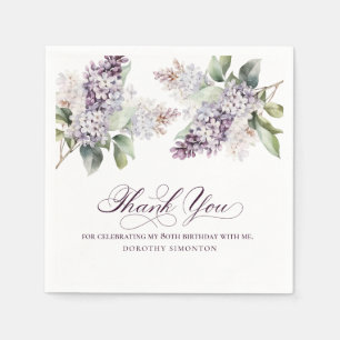 Guardanapo De Papel 80 Birthday Roxo Lilac Primavera coquetel