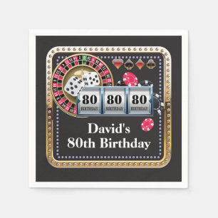 Guardanapo De Papel 80 Casino Poker Jogando Cartão Aniversário Napki