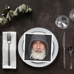 Guardanapo De Papel 80 de aniversário 80 foto personalizada oitenta s