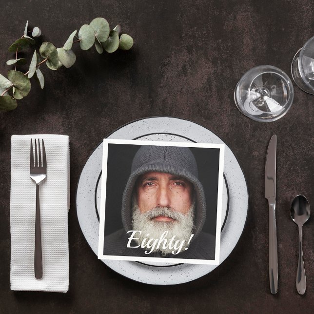 Guardanapo De Papel 80 de aniversário 80 homens de script do cara (Criador carregado)