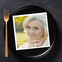 Guardanapo De Papel 80 festa de aniversário foto saudação 80 mulheres