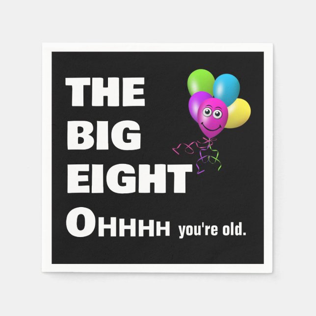 Guardanapo De Papel 80 Festa de aniversário Obtendo Humor Antigo (Frente)