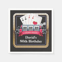80 Poker Jogando Cartão Casino Aniversário Napkins