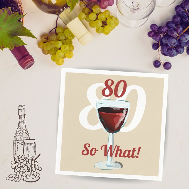 Guardanapo De Papel 80 Que 80 de Vinho Vermelho Motivacional Aniversár (Criador carregado)