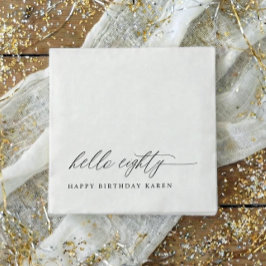 Guardanapo De Papel 80th Birthday Party Hello 80 Modern Milestone