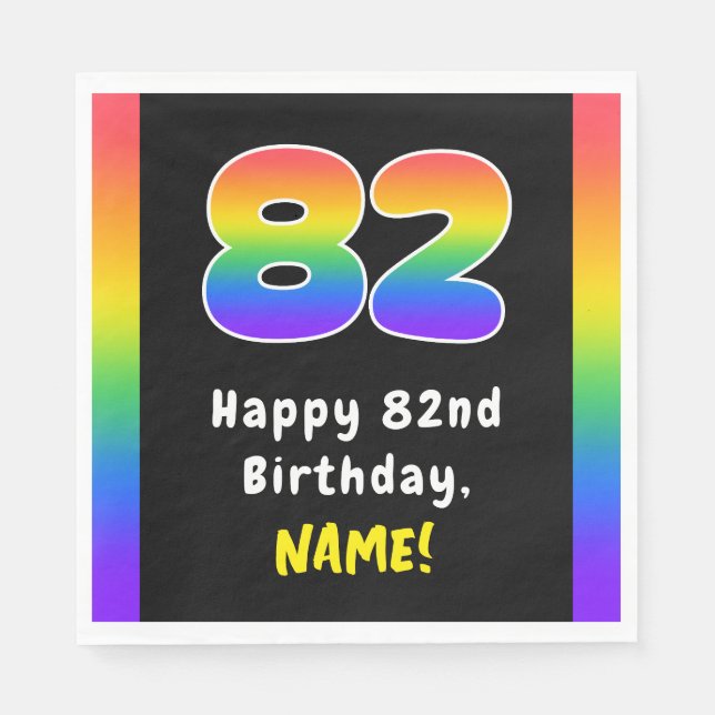 Guardanapo De Papel 82º Aniversário: Rainbow Spectrum # 82, Custom Nam (Frente)
