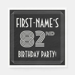 Guardanapo De Papel 82.a Festa de aniversário: Estilo de Deco da Arte
