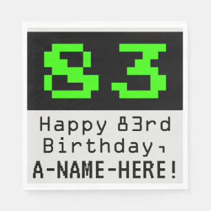 Guardanapo De Papel 83º Aniversário - Estilo Nerdy / Geeky "83" & No