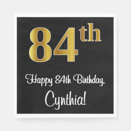 Guardanapo De Papel 84º aniversário ~ Legant Luxurious Faux Dourado Lo