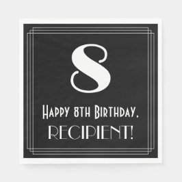 Guardanapo De Papel 8.º aniversário ~ Arte Deco Inspirou "8"