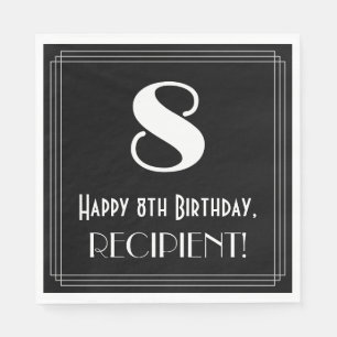 Guardanapo De Papel 8.º aniversário ~ Arte Deco Inspirou "8"