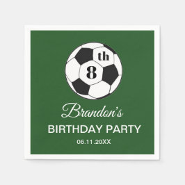 Guardanapo De Papel 8th Birthday Party Soccer Green Boys Sports