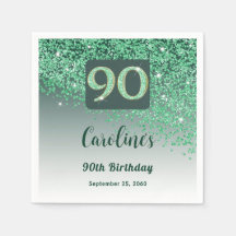 90 Birthday Bonito Glitter Verde