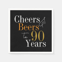 Guardanapo De Papel 90 Birthday Cheers and Beers Party