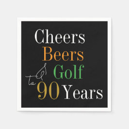Guardanapo De Papel 90 Birthday Cheers Beers Golf Party