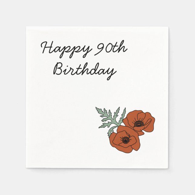 Guardanapo De Papel 90 Birthday Napkins (Frente)