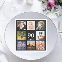 90 festa de aniversário , homens pretos de colagem