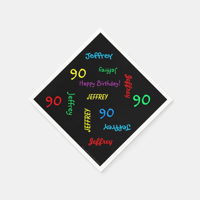 Guardanapo De Papel 90 Festa de aniversário Repeticionando Nomes Papel (Canto)